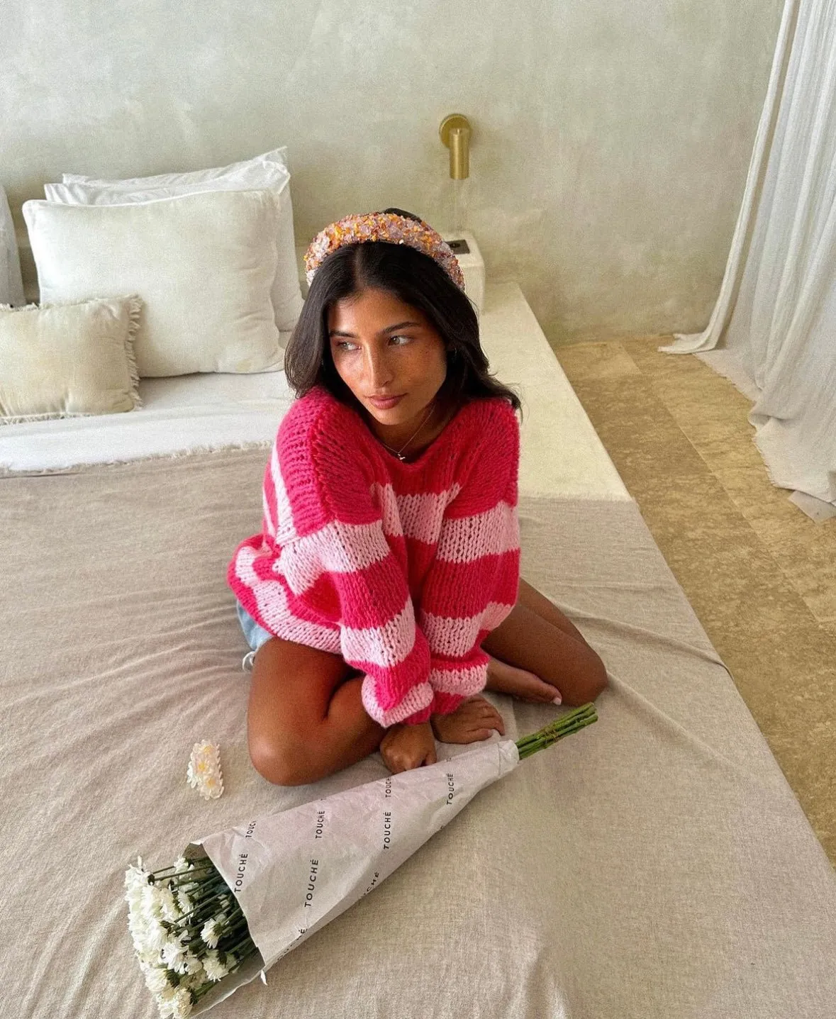 Pre-Order: Double Pink Forget Me Not Jumper