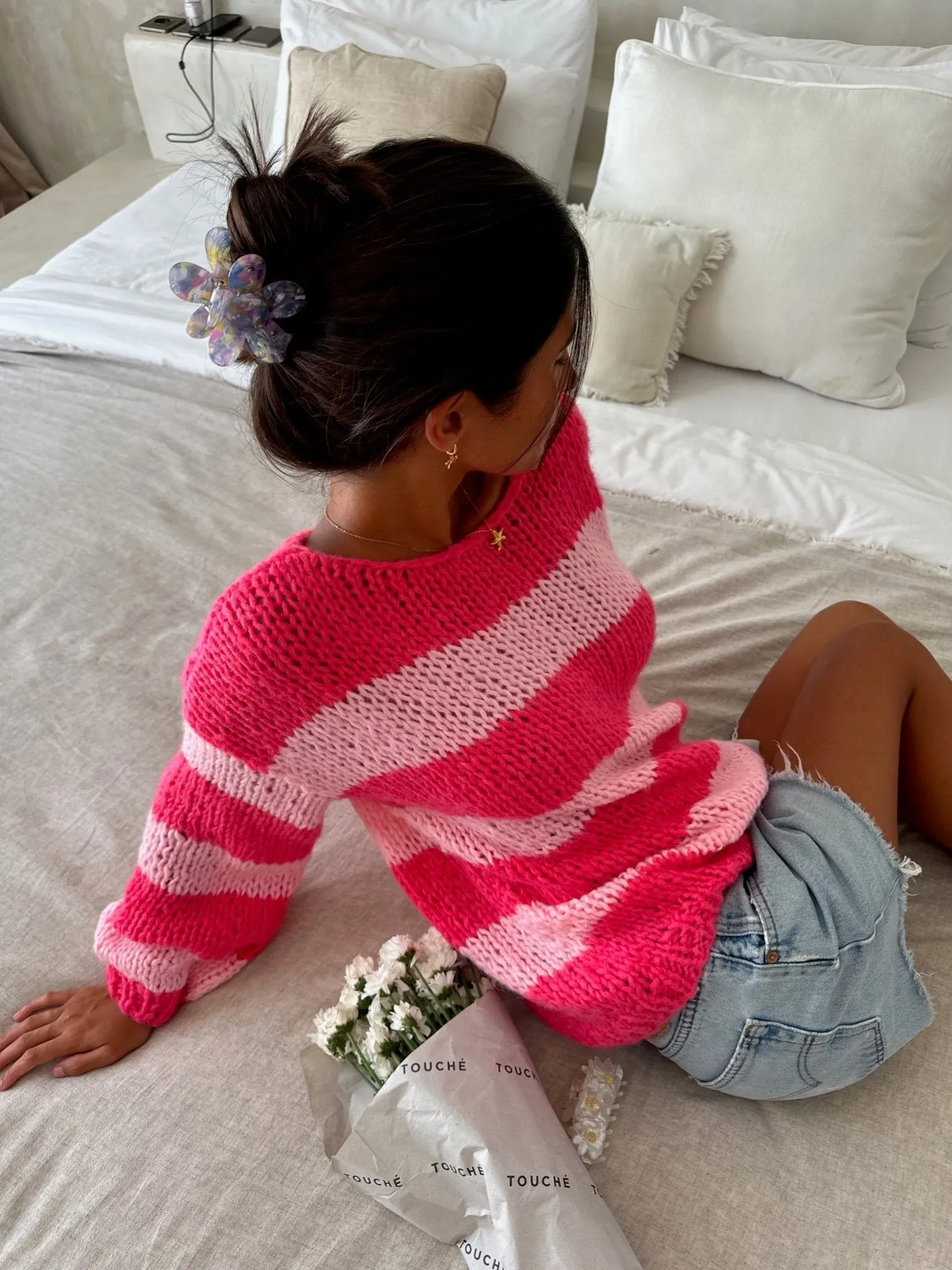 Pre-Order: Double Pink Forget Me Not Jumper