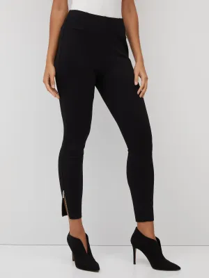 Pull-On High-Waisted Ankle-Zip Legging