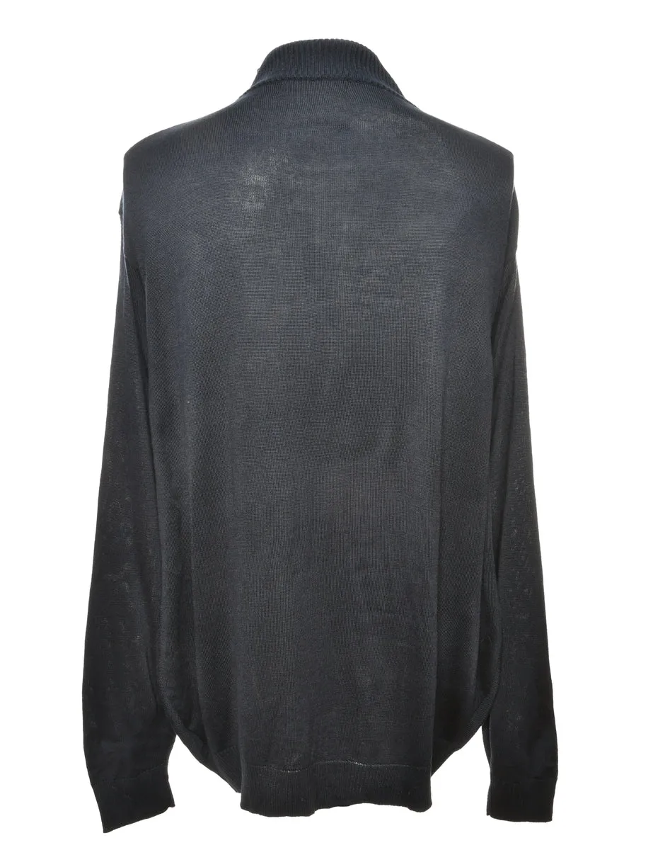 Quarter Zip Blue Jumper - XL