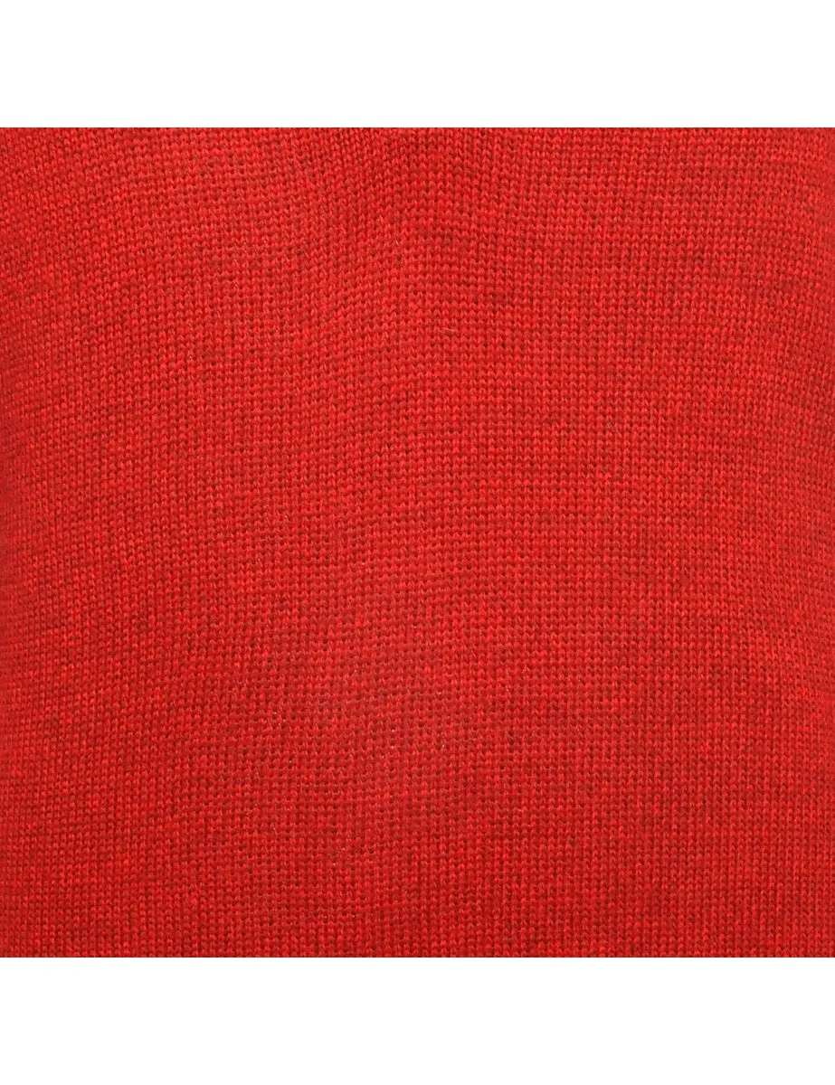 Quarter Zip Red Jumper - XL