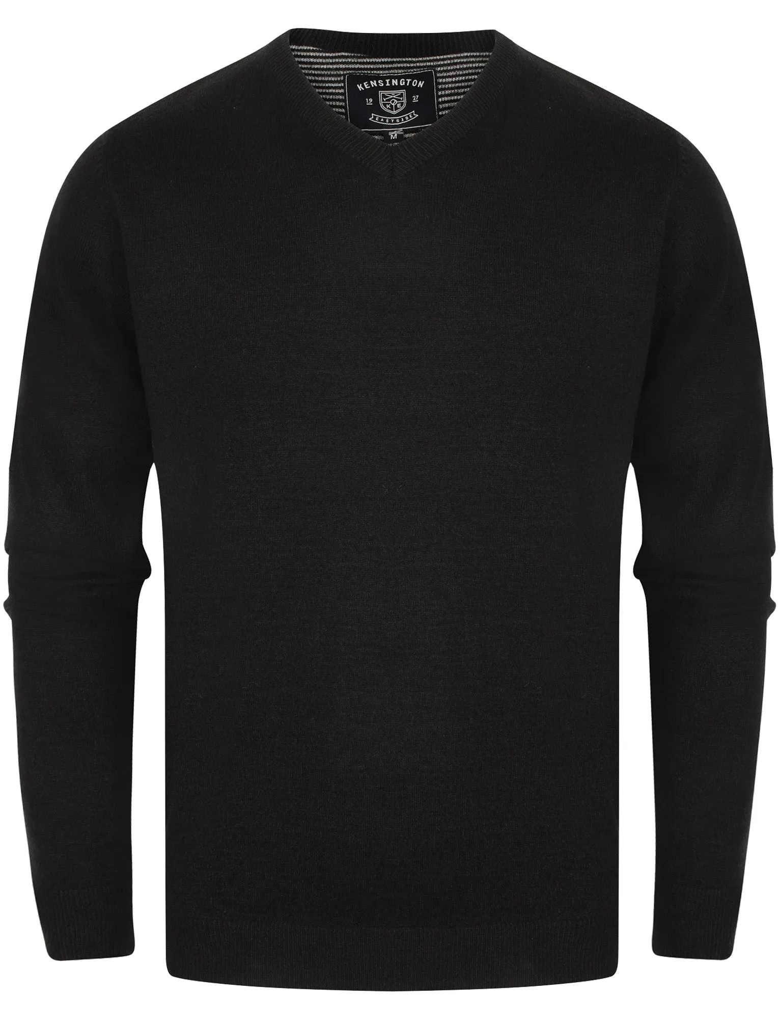 Quarters Wool Blend V Neck Jumper In Black - Kensington Eastside