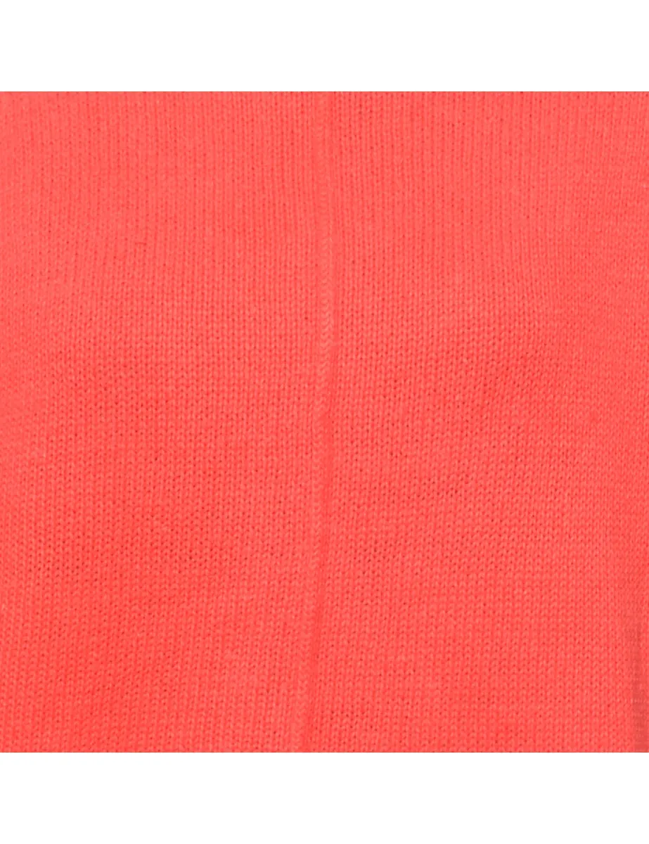 Red Polo Neck Jumper - M