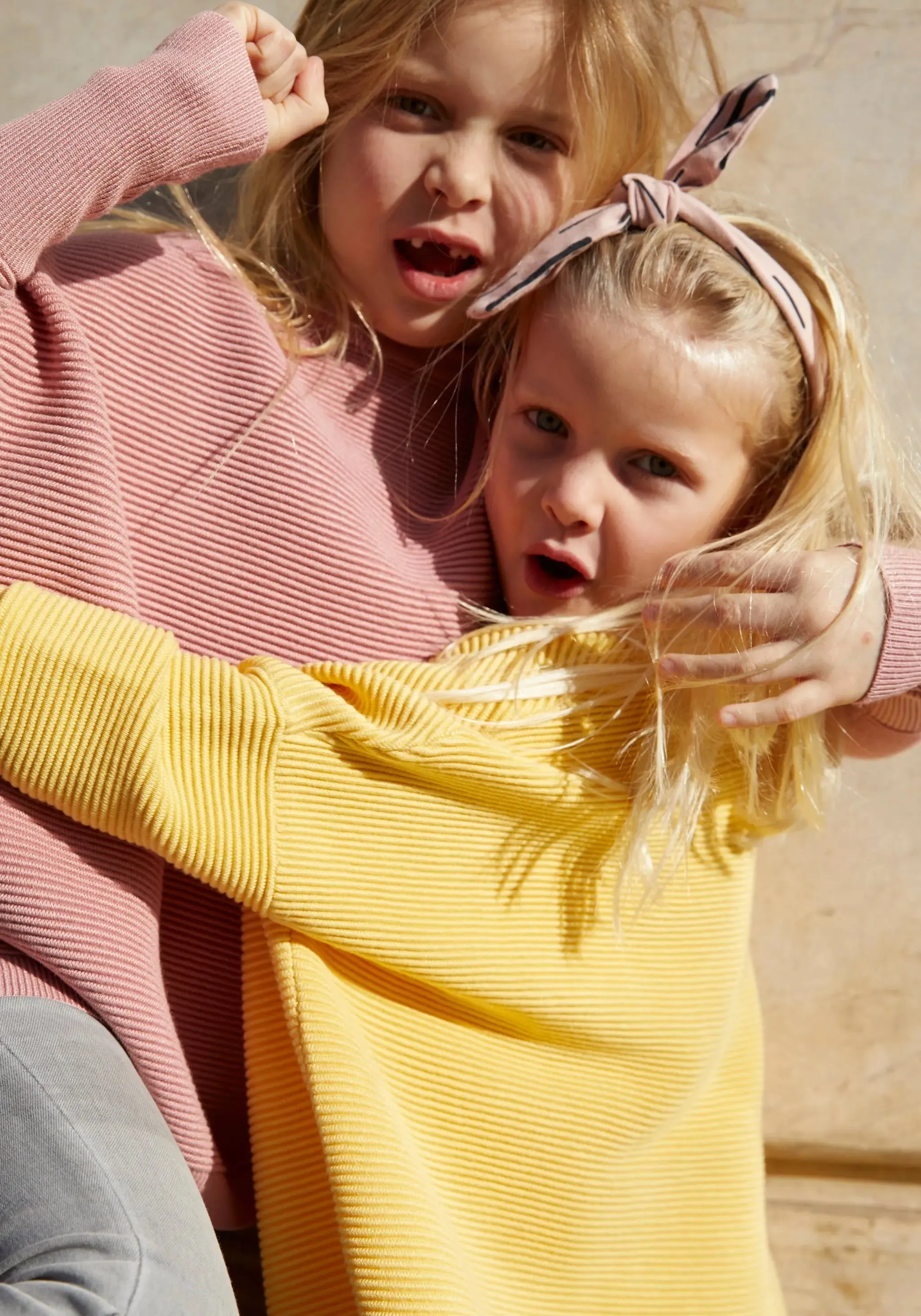 Rose Pink Paisie Kids Ribbed Jumper