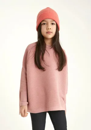 Rose Pink Paisie Kids Ribbed Jumper