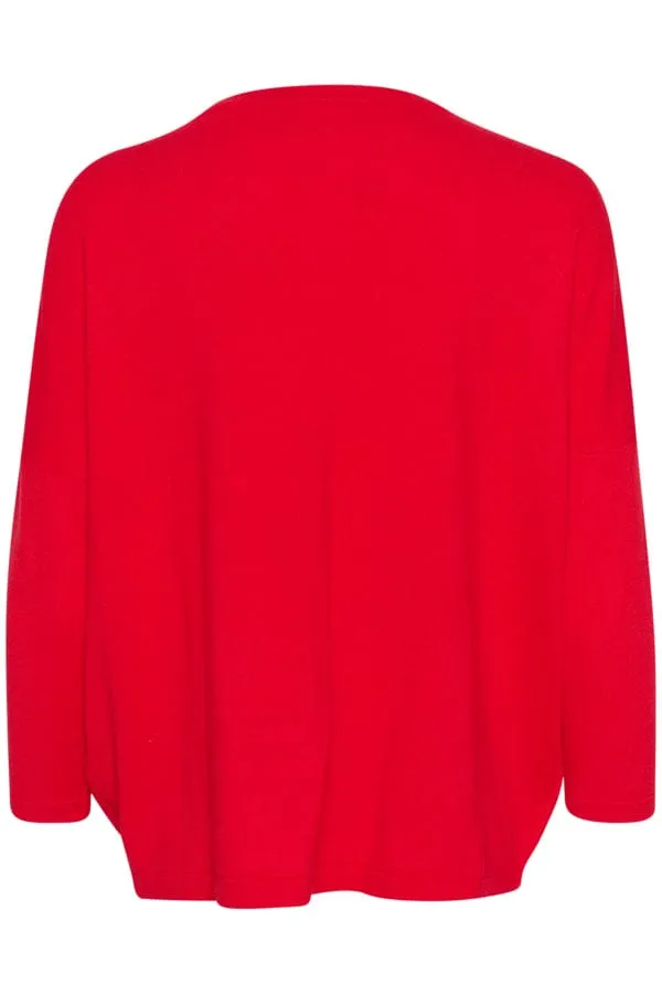 Saint Tropez Star Batwing Jumper Red Pink