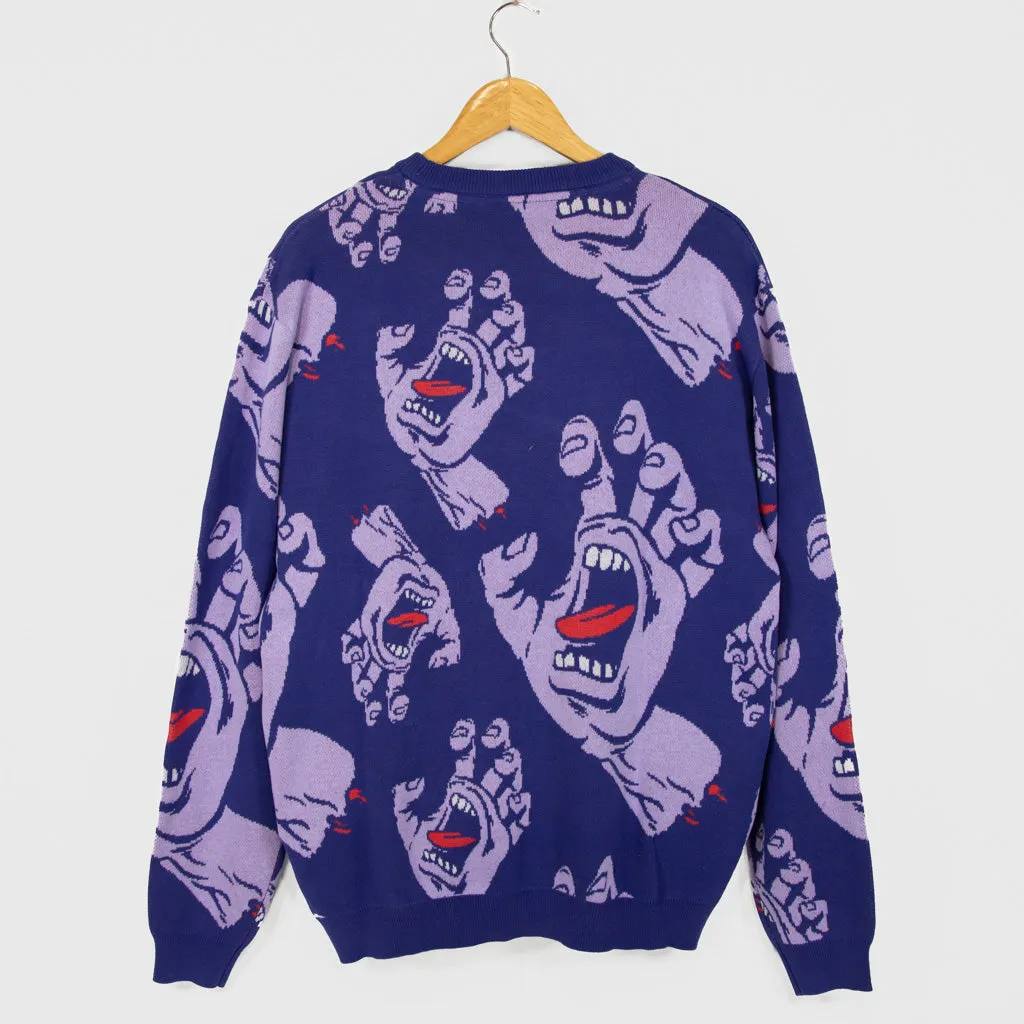 Santa Cruz - Hands All Over Knitted Jumper - Navy Blue