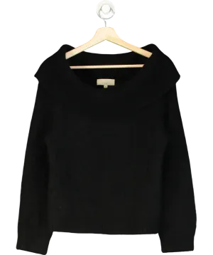 Sezane Black Off The Shoulder Fold Over Jumper UK M