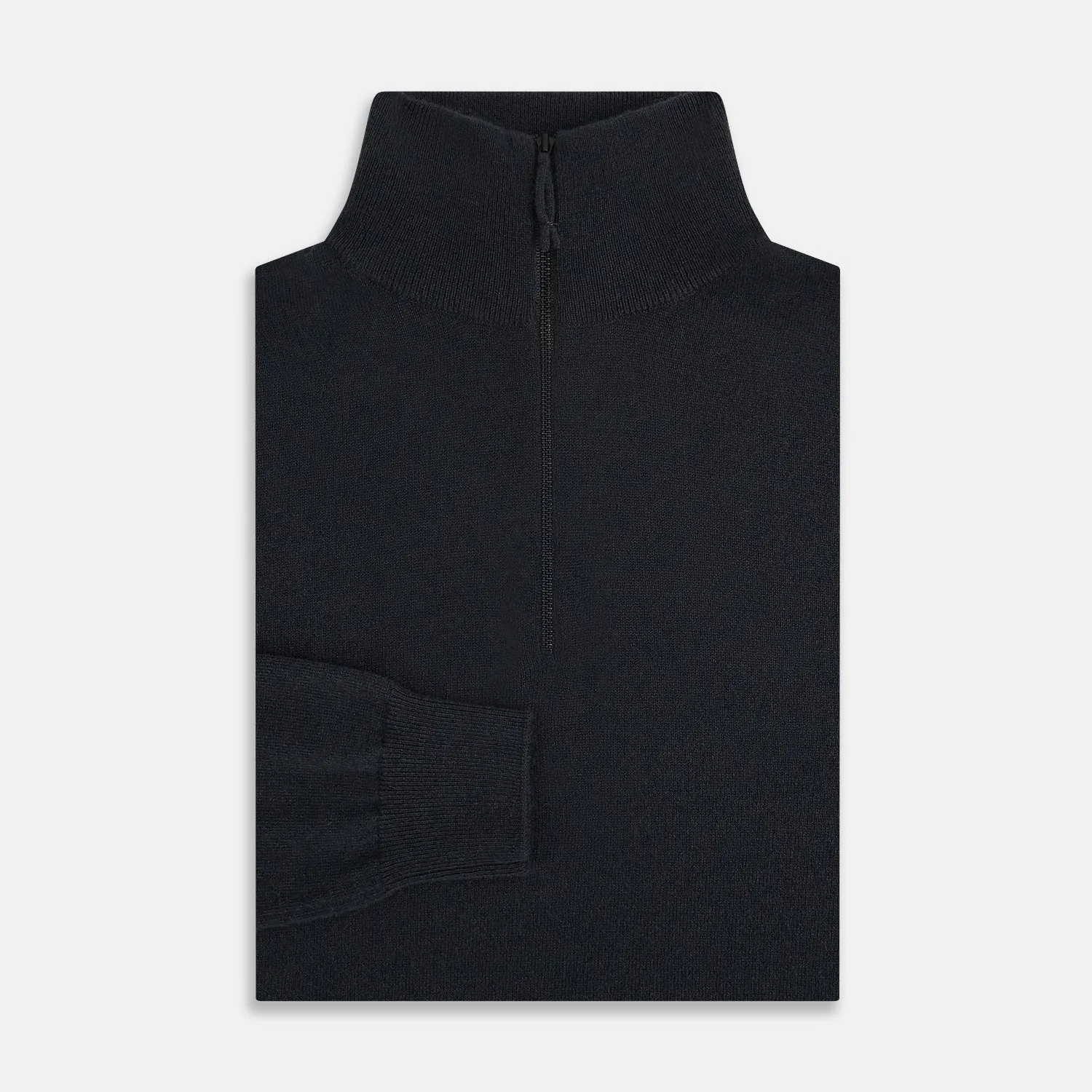Smoke Grey Half-Zip Cashmere Jumper