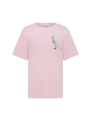 Standing Dove Print Unisex T-Shirt in Pink