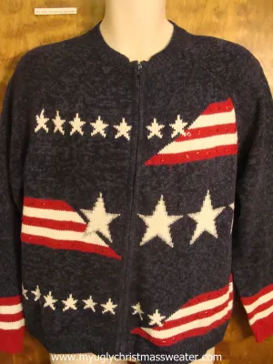 Stars and Stripes Patriotic Red White and Blue Sweater