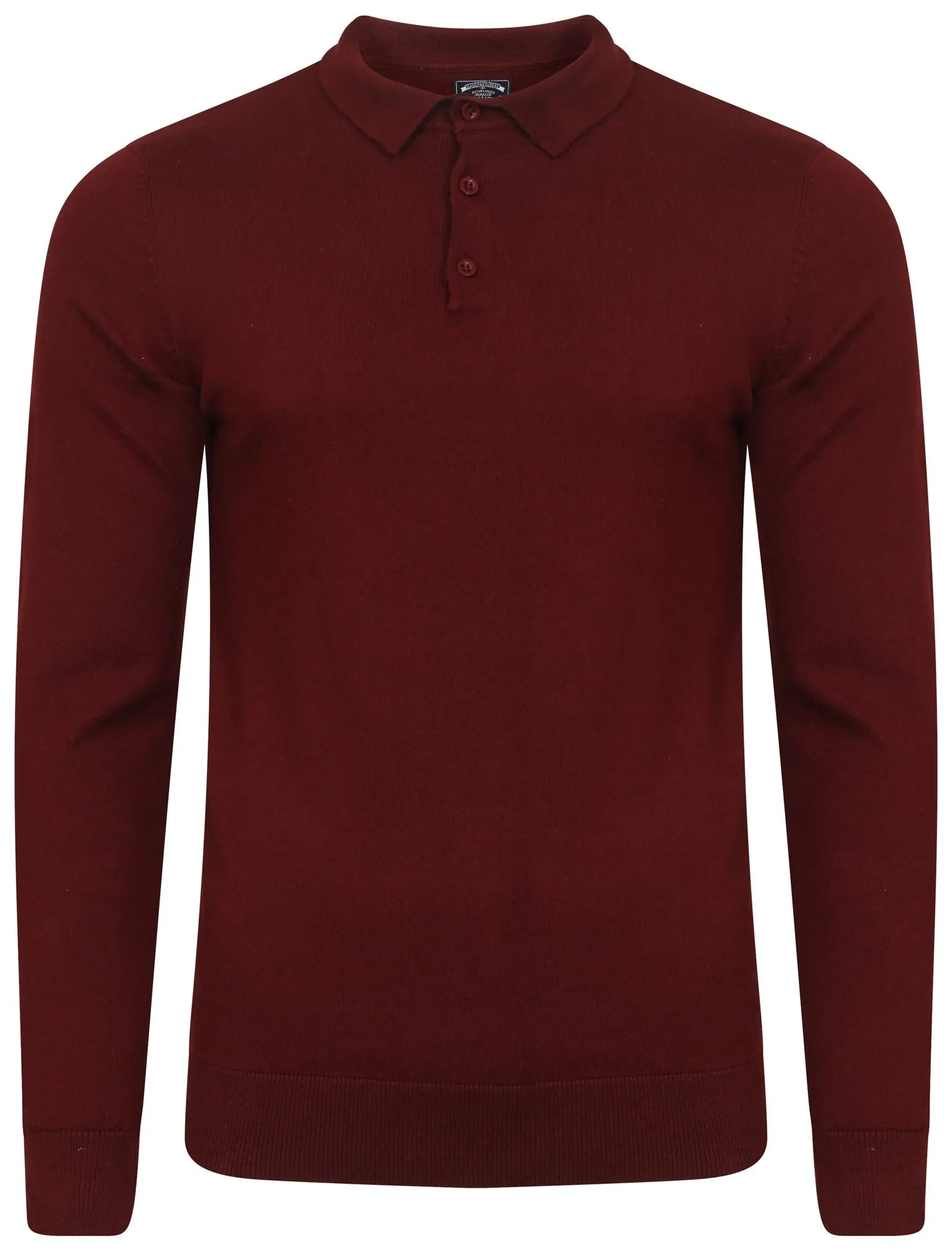 Stirling Long Sleeve Polo Shirt in Oxblood - Kensington Eastside