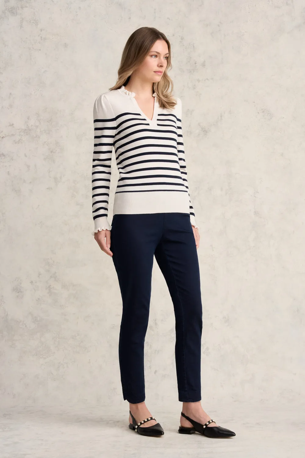 Stripe Wool Jumper - Ink & Cream Stripe