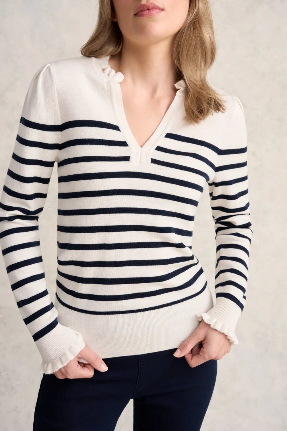 Stripe Wool Jumper - Ink & Cream Stripe