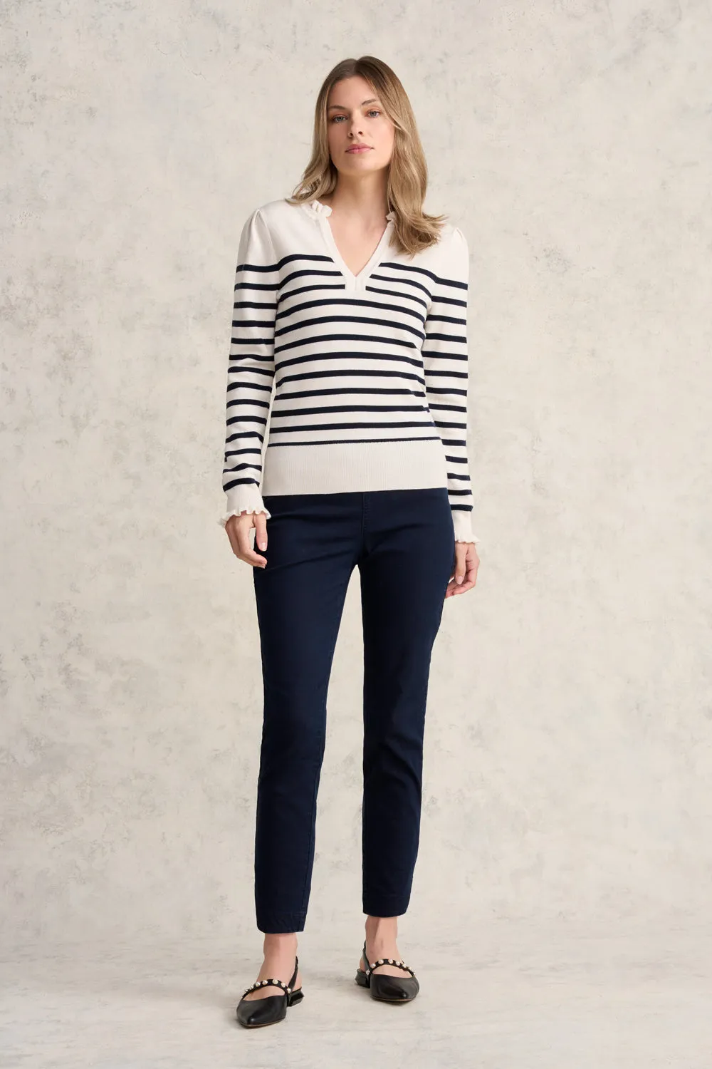 Stripe Wool Jumper - Ink & Cream Stripe