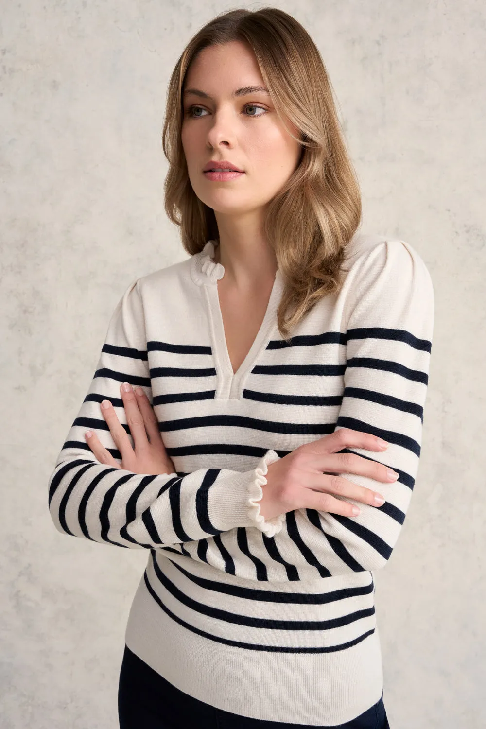 Stripe Wool Jumper - Ink & Cream Stripe