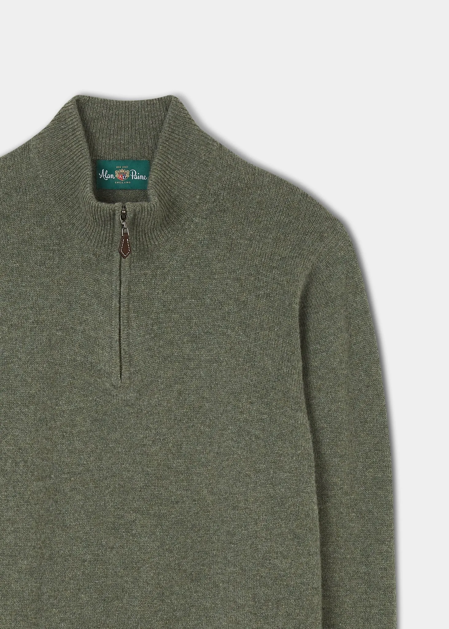 Sutherland Lambswool 1/4 Zip Jumper in Landscape - Regular Fit