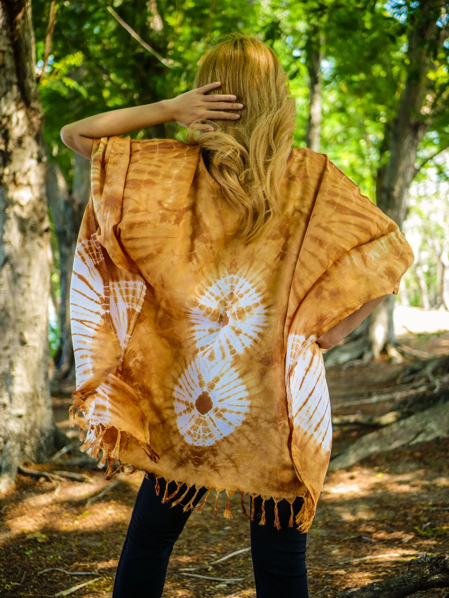 T0025- Hand Dyed Tunic Boho Kaftan Blouse Hippie Oversize Tops