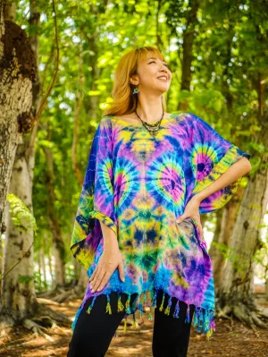 T0845- Hand Dyed Tunic Boho Kaftan Blouse Hippie Oversize Tops