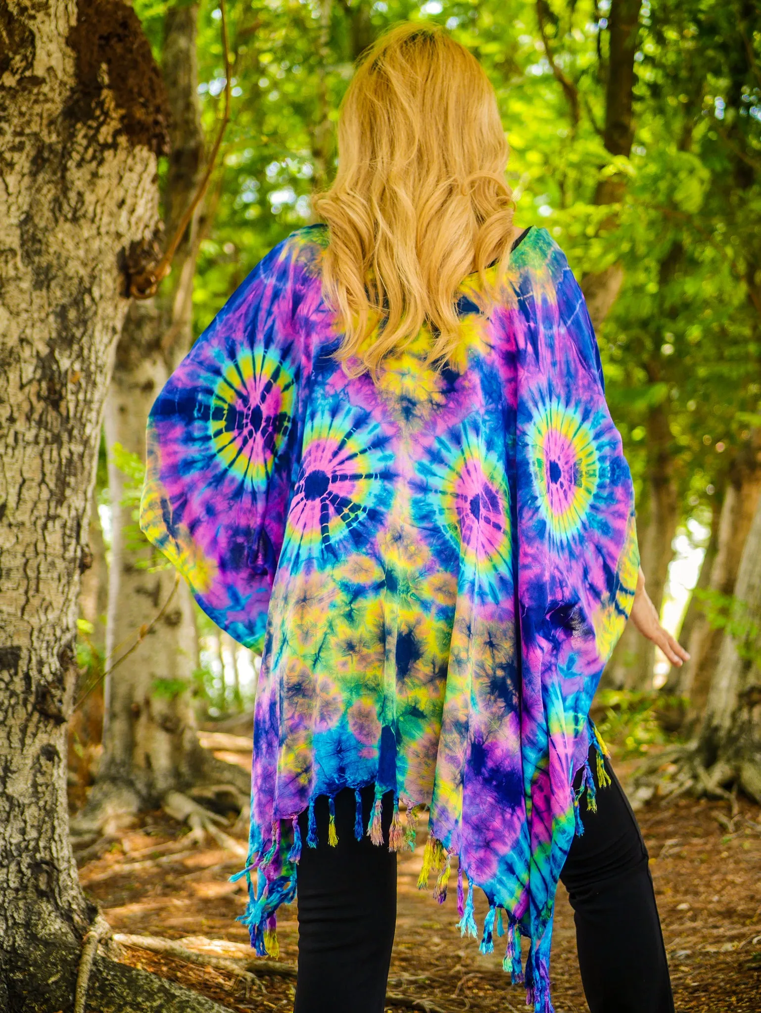 T0845- Hand Dyed Tunic Boho Kaftan Blouse Hippie Oversize Tops