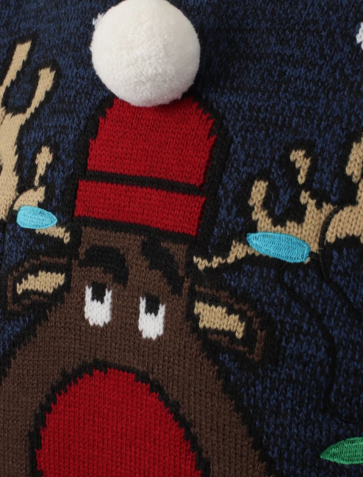 Tangled Novelty Christmas Jumper In Sapphire / Black - Season's Greetings