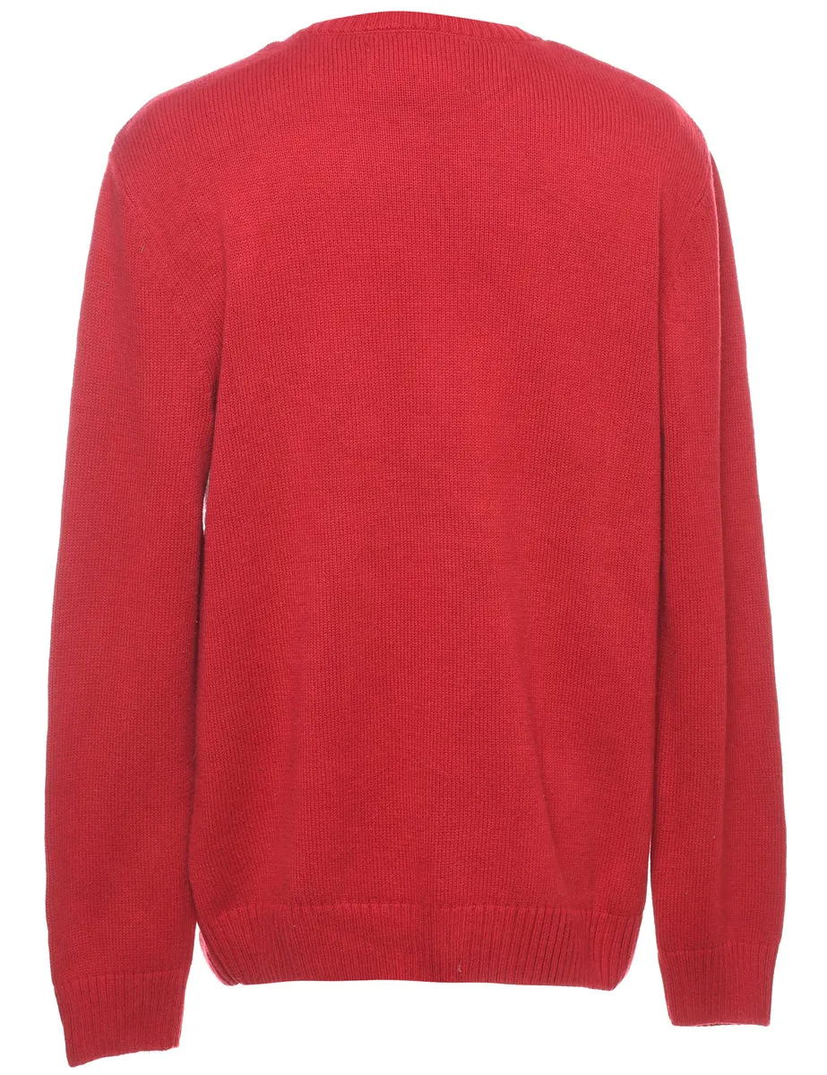 Teddy Bear Design Christmas Jumper - L