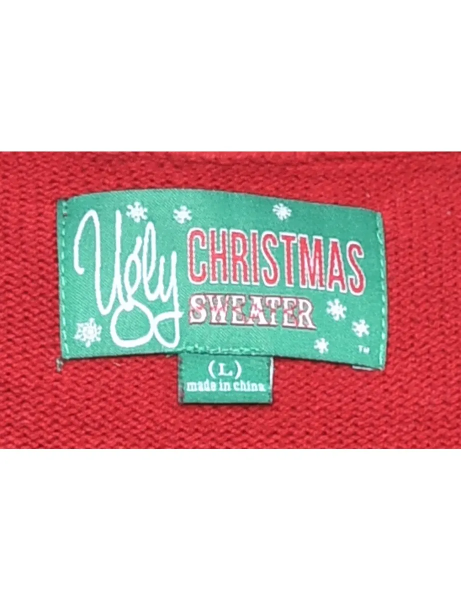 Teddy Bear Design Christmas Jumper - L