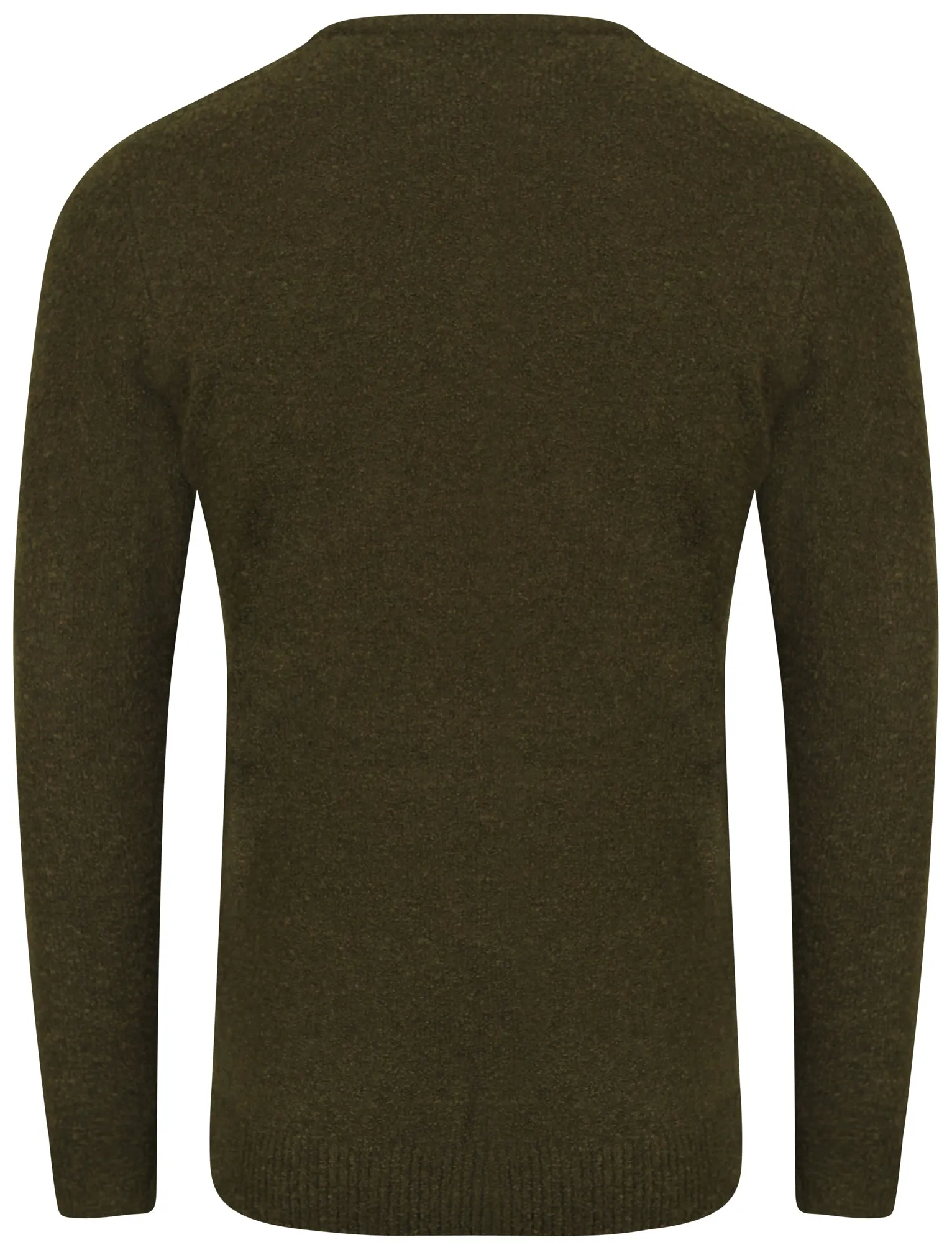Tolstoy Crew Neck Boucle Knitted Jumper in Khaki - Dissident