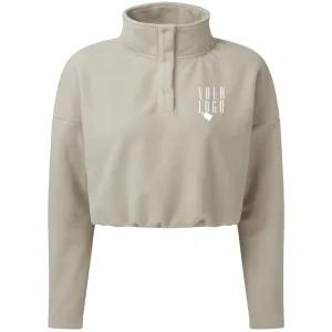 TriDi Women's Cropped Button Up Fleece