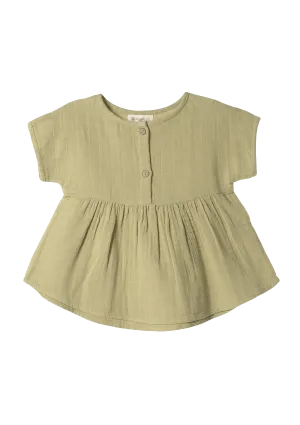 Tunic shirt Play of Colors Sage-green organic muslin