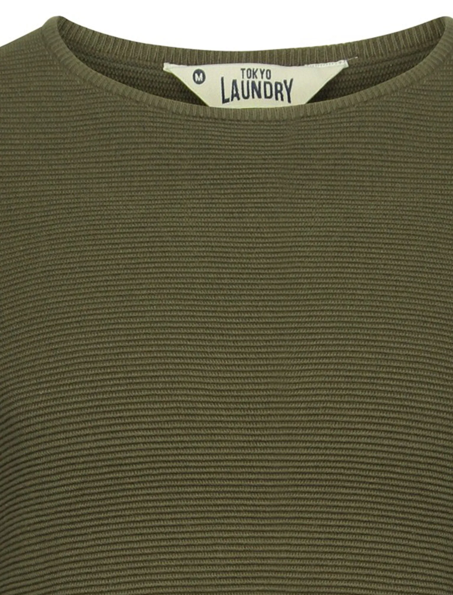 Tymon Ripple Stitch Jumper in Amazon Khaki - Tokyo Laundry