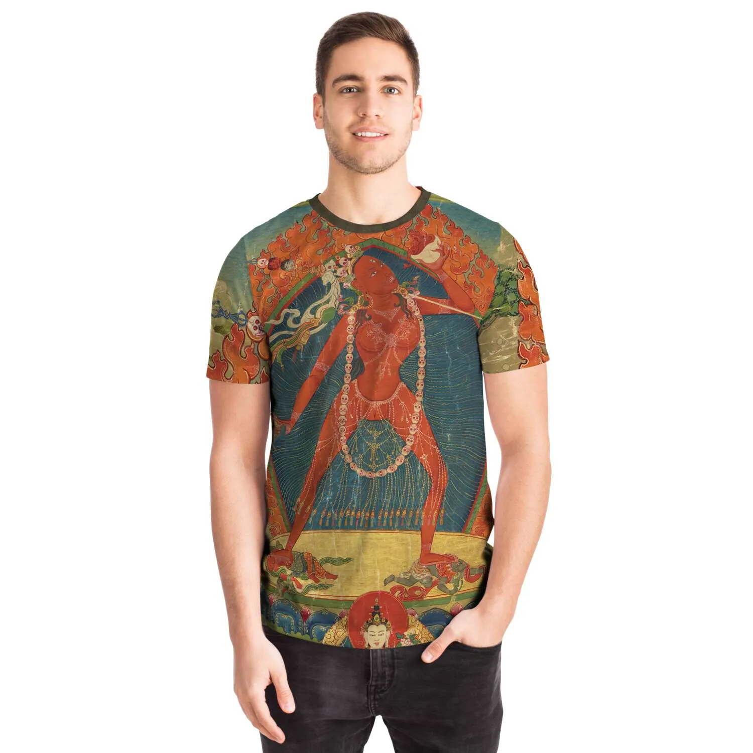 Vajrayogini Tibetan Vajrayana Thangka Erotic Tantric Tantra Deity Goddess Feminist Buddhist Mahayana Vintage Antique Art T-Shirt Tee