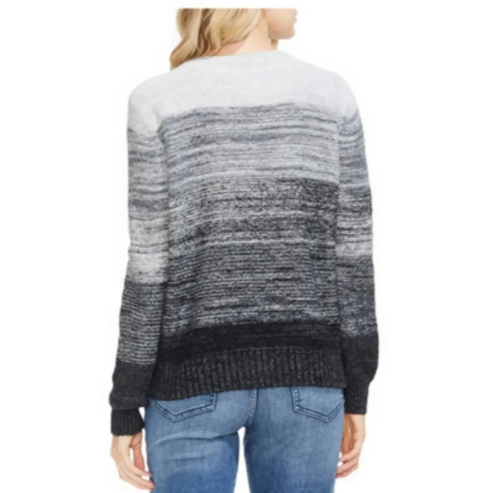 Vince Camuto Bubble Sleeve Ombre Sweater Oversize Large