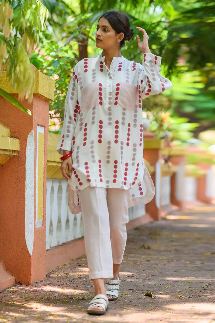 White Catia Handblock Print Co-Ord Set
