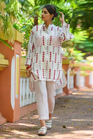 White Catia Handblock Print Co-Ord Set