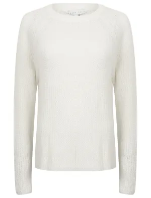 Willow Knitted Crew Neck Jumper In Winter White - Amara Reya