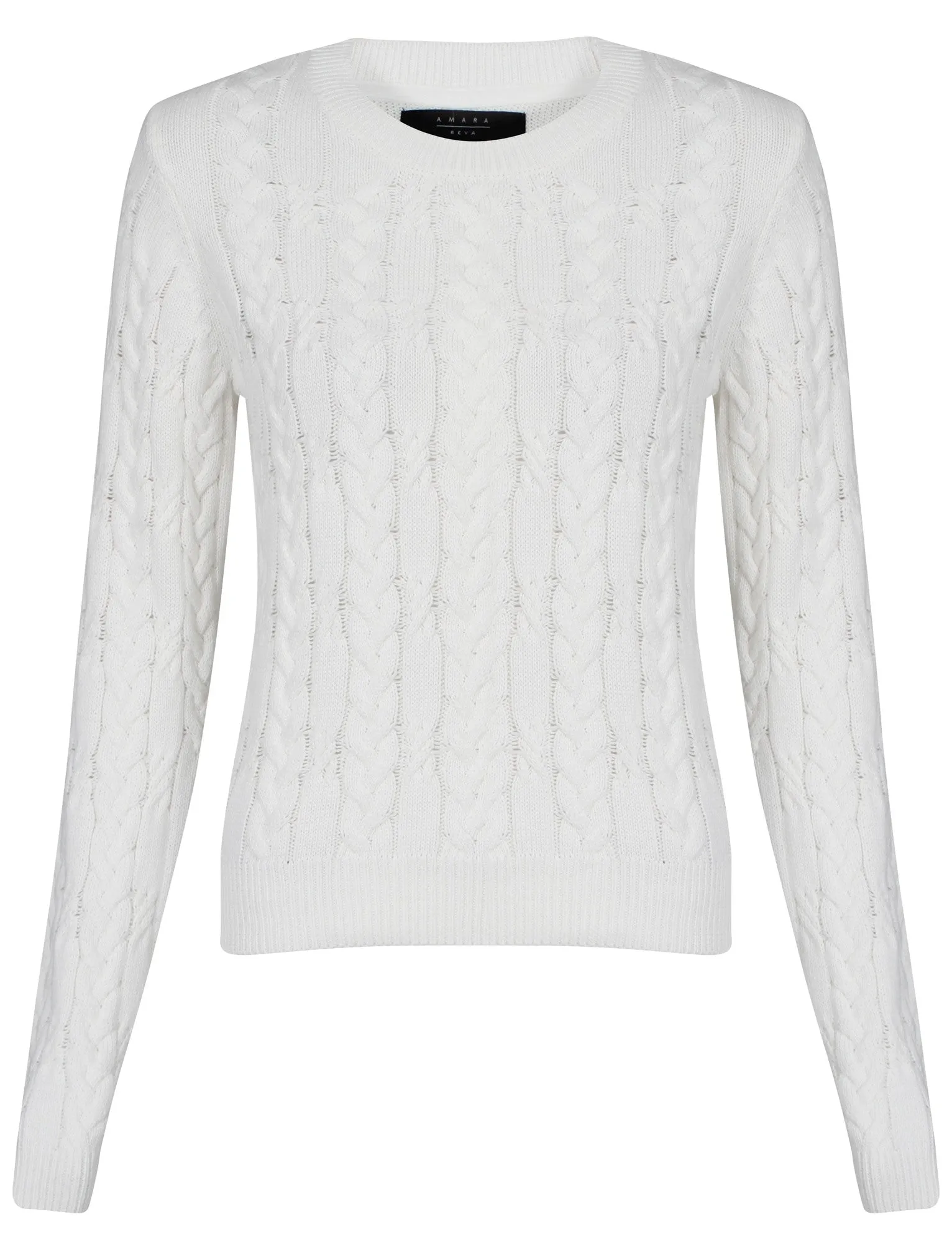 Womens Amara Reya Fuchsia Crew Neck Jumper in Ivory
