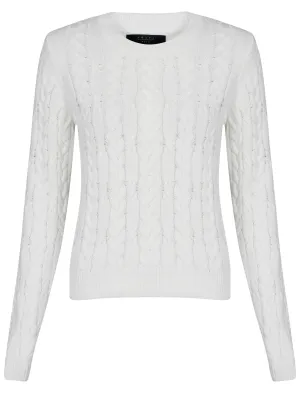 Womens Amara Reya Fuchsia Crew Neck Jumper in Ivory