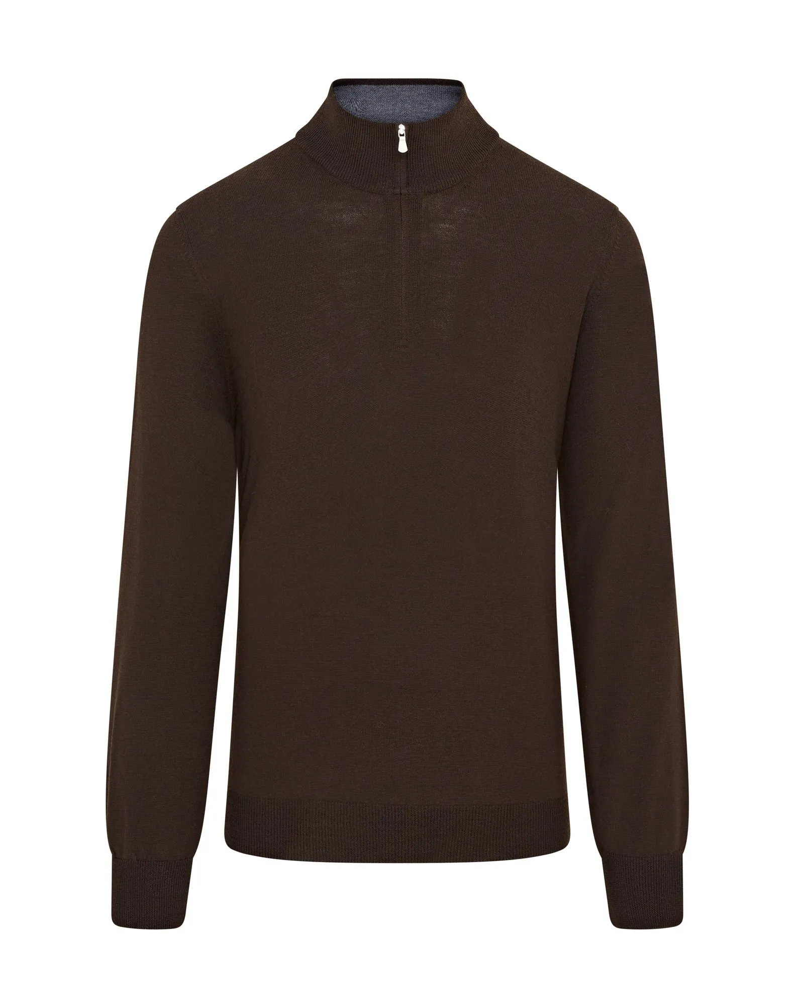 Zattura Quarter Zip Knitted Jumper (Brown)