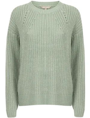 Zember Fisherman Knit Pointelle Jumper in Blue Surf - Tokyo Laundry